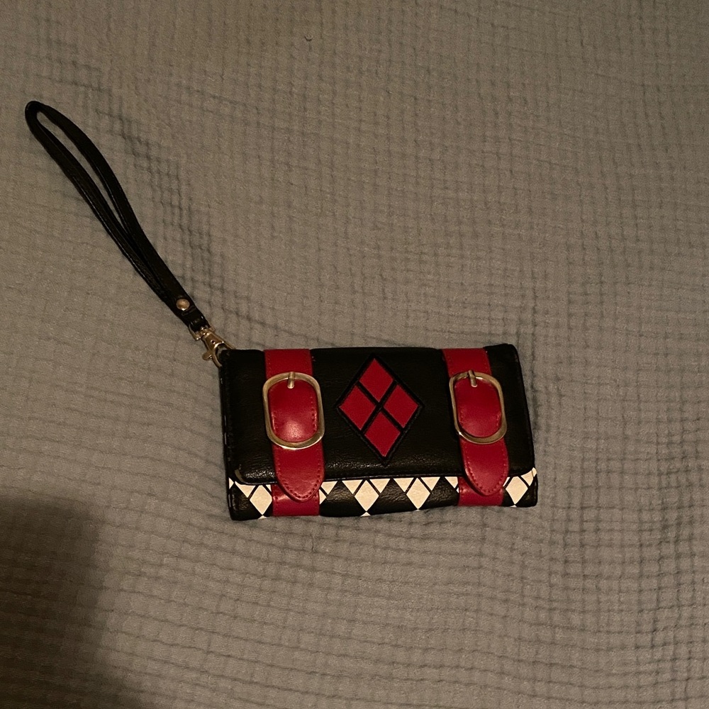 Black and Red Harley Quinn Wristlet